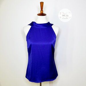 JULIO Regal Blouse In Royal Blue Open Back Size 2